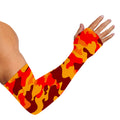 Orange Camouflage Print Sun Protection Arm Sleeves