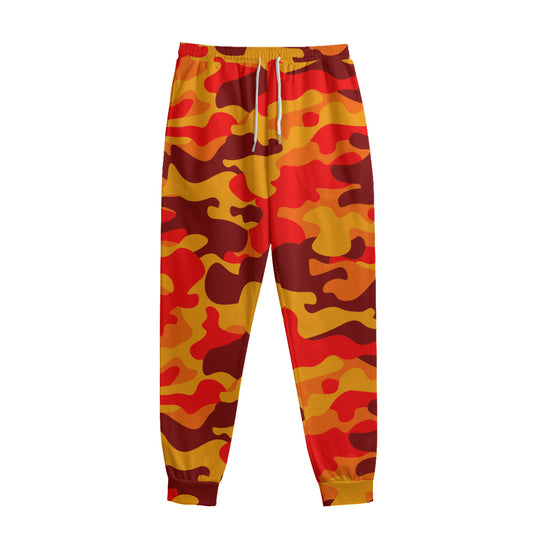 Orange Camouflage Print Sweatpants