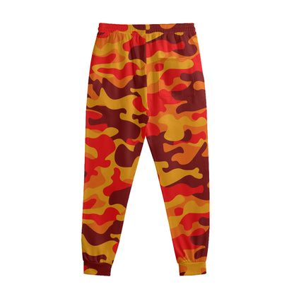 Orange Camouflage Print Sweatpants