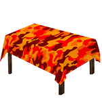 Orange Camouflage Print Tablecloth