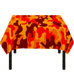 Orange Camouflage Print Tablecloth