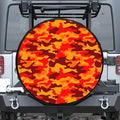 Orange Camouflage Print Tire Cover