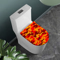 Orange Camouflage Print Toilet Lid Cover