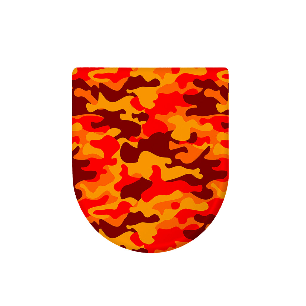 Orange Camouflage Print Toilet Lid Cover