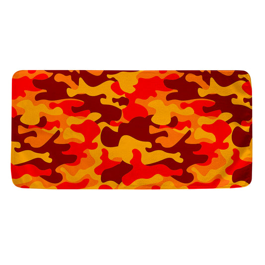 Orange Camouflage Print Towel