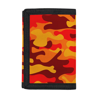 Orange Camouflage Print Trifold Wallet