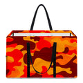 Orange Camouflage Print Utility Tote Bag