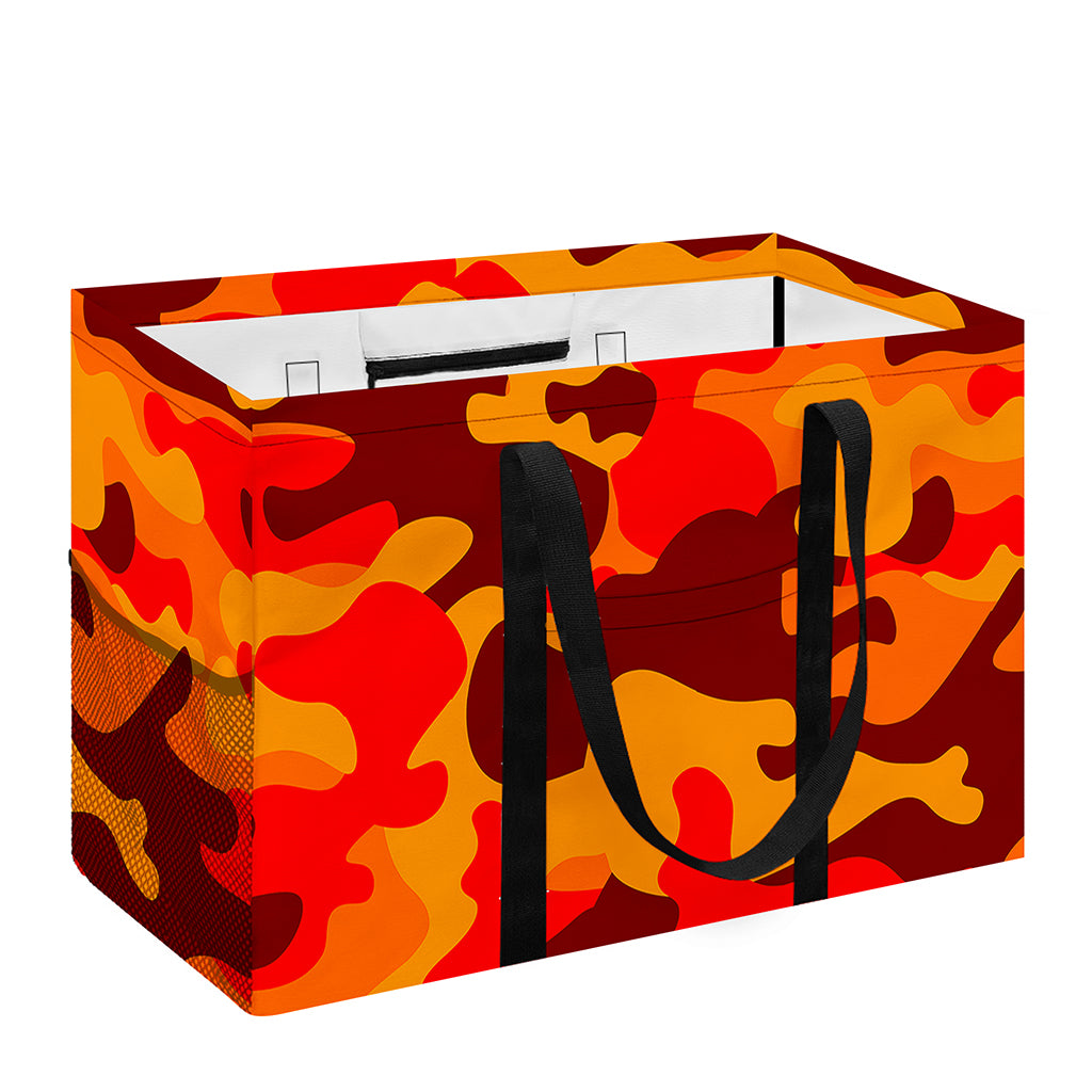 Orange Camouflage Print Utility Tote Bag