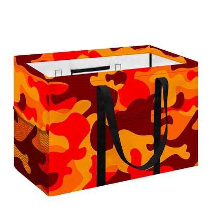 Orange Camouflage Print Utility Tote Bag