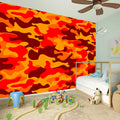 Orange Camouflage Print Wall Sticker