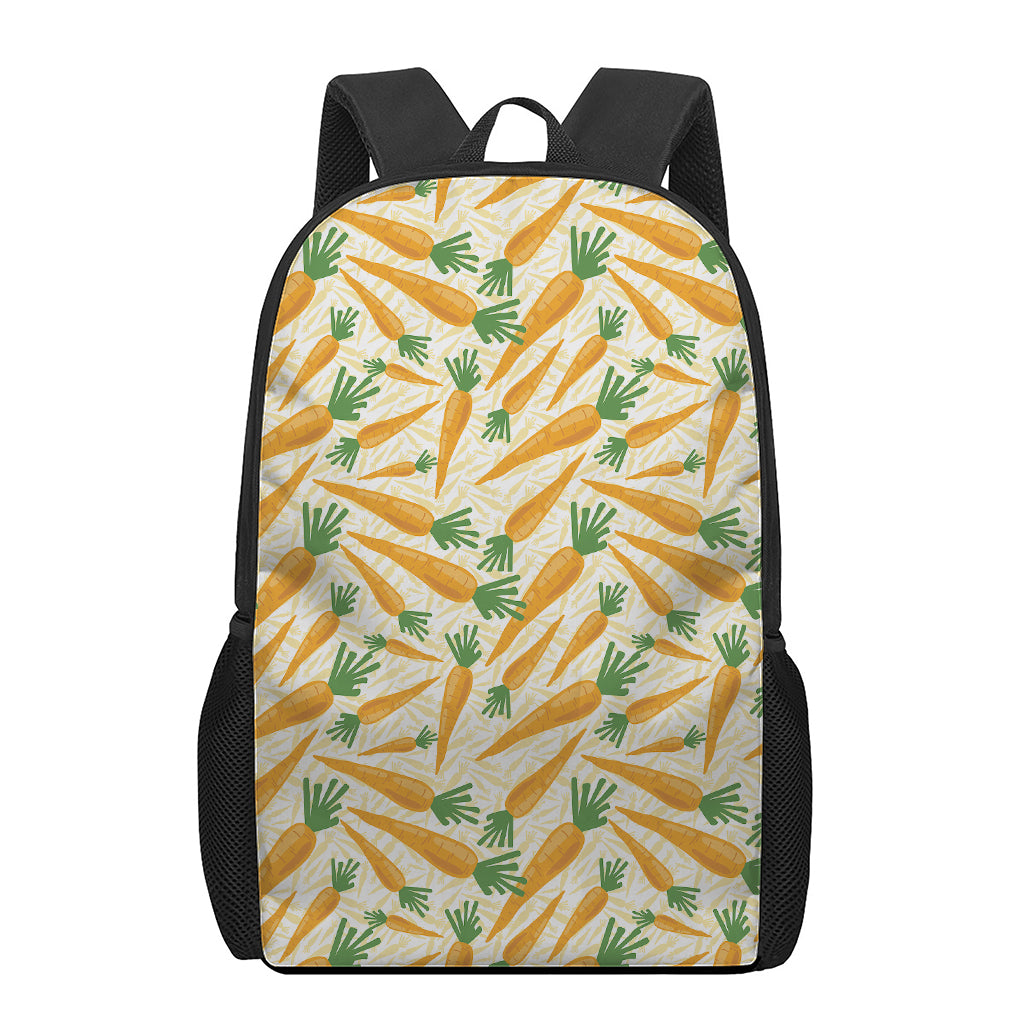 Orange Carrot Pattern Print 17 Inch Backpack