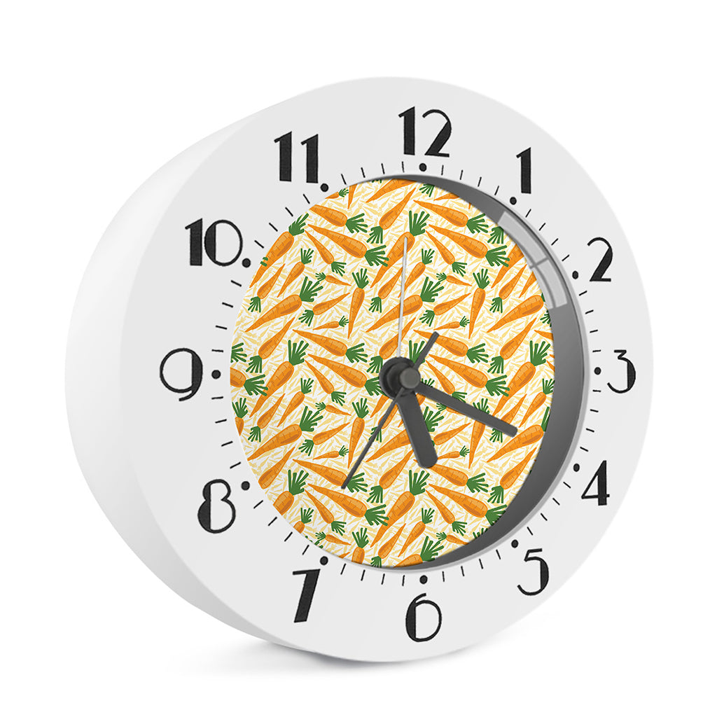 Orange Carrot Pattern Print Alarm Clock