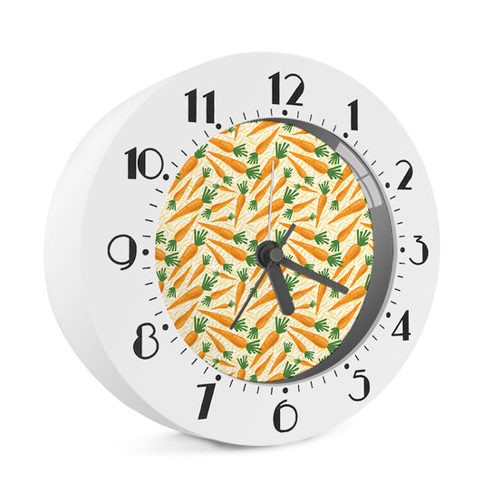 Orange Carrot Pattern Print Alarm Clock