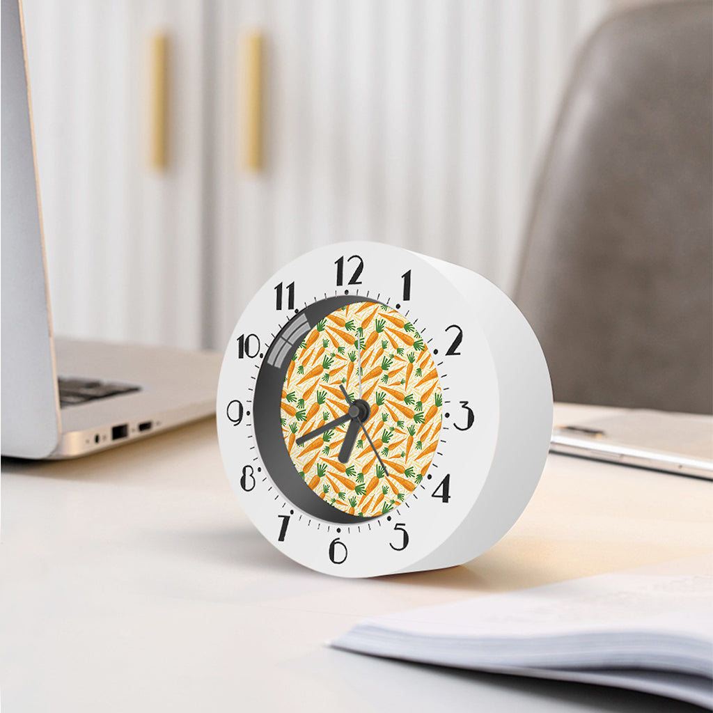 Orange Carrot Pattern Print Alarm Clock