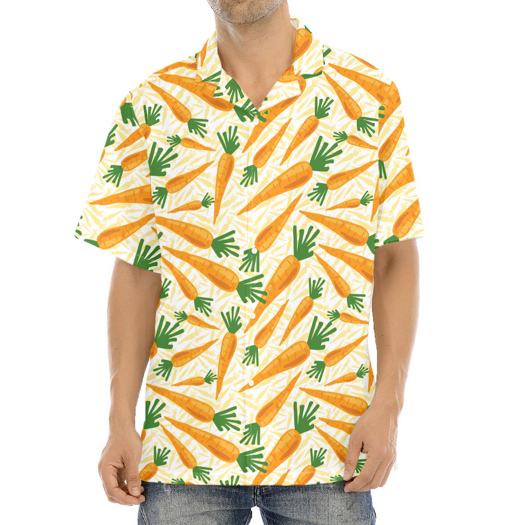 Orange Carrot Pattern Print Aloha Shirt