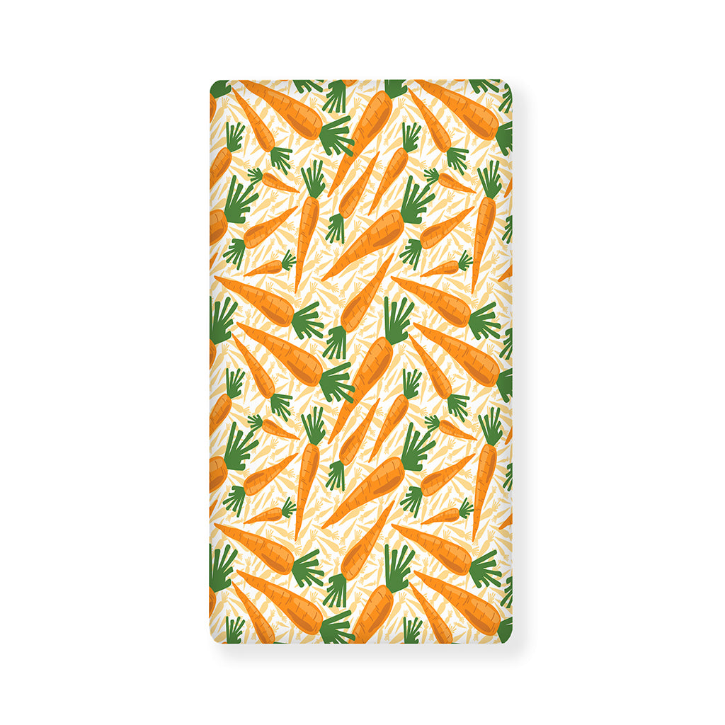 Orange Carrot Pattern Print Baby Crib Sheet