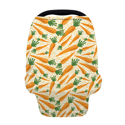 Orange Carrot Pattern Print Baby Seat Cover
