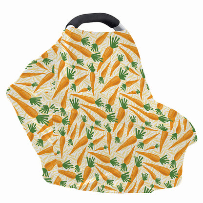Orange Carrot Pattern Print Baby Seat Cover