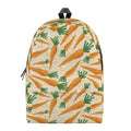 Orange Carrot Pattern Print School Backpack