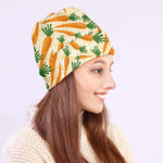 Orange Carrot Pattern Print Beanie