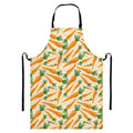 Orange Carrot Pattern Print Bib Apron With Pocket