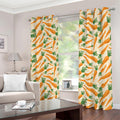 Orange Carrot Pattern Print Dimout Grommet Curtains