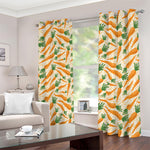 Orange Carrot Pattern Print Blackout Grommet Curtains