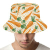 Orange Carrot Pattern Print Bucket Hat