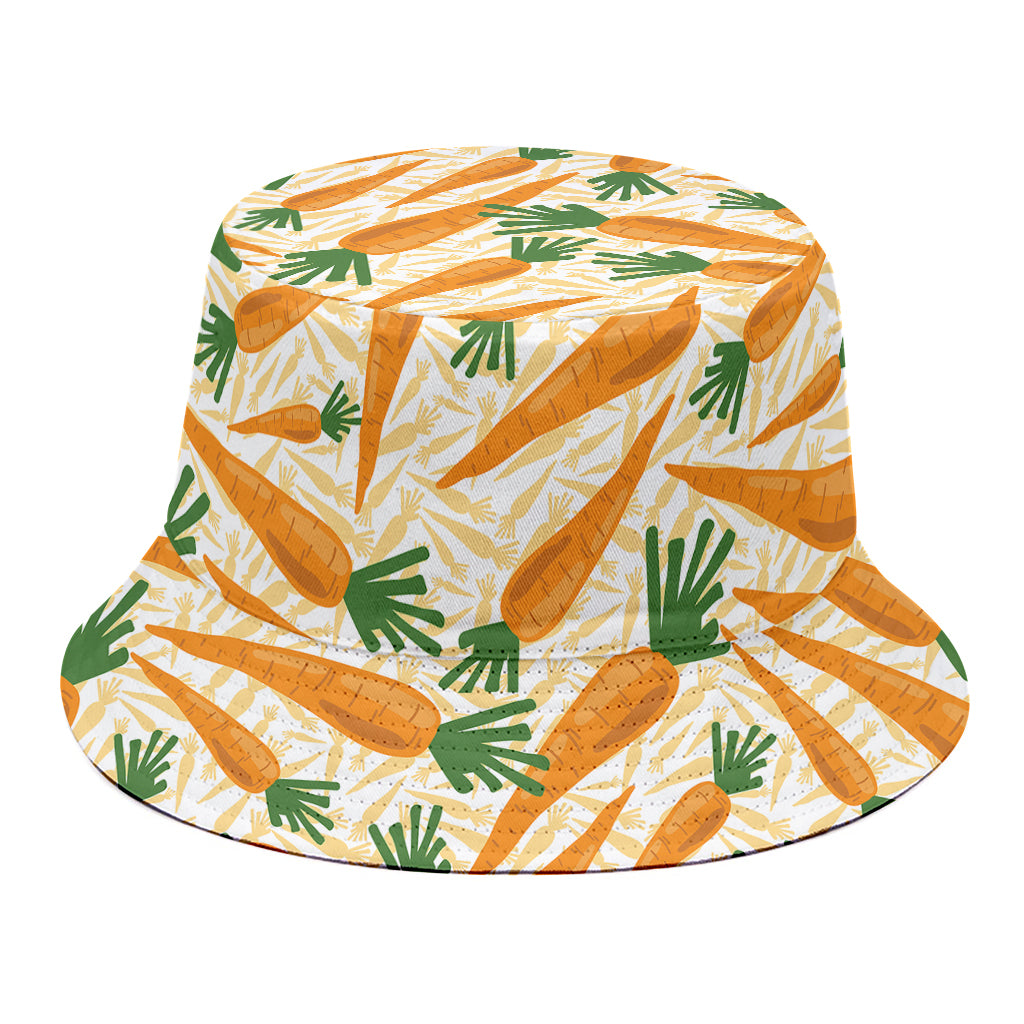 Orange Carrot Pattern Print Bucket Hat