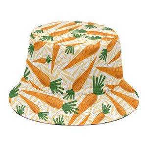 Orange Carrot Pattern Print Bucket Hat