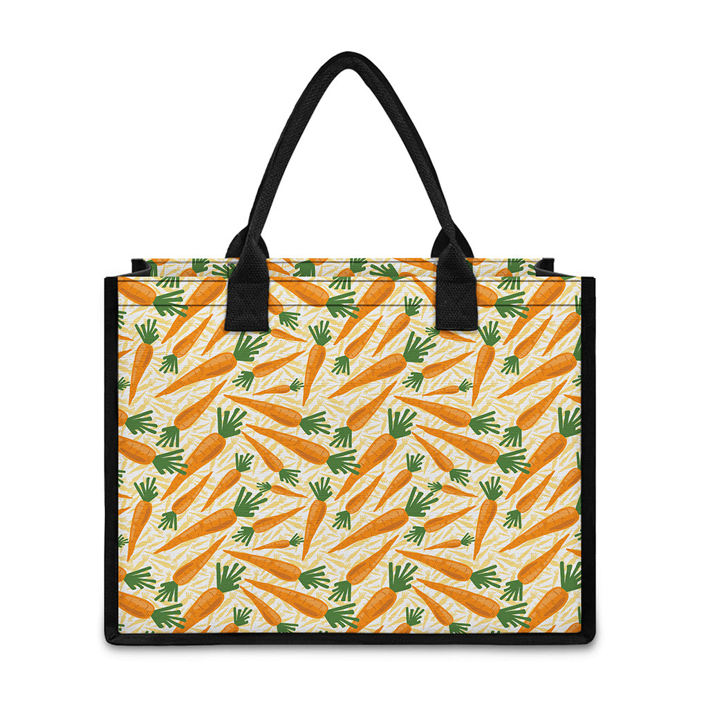Orange Carrot Pattern Print Canvas Tote Bag