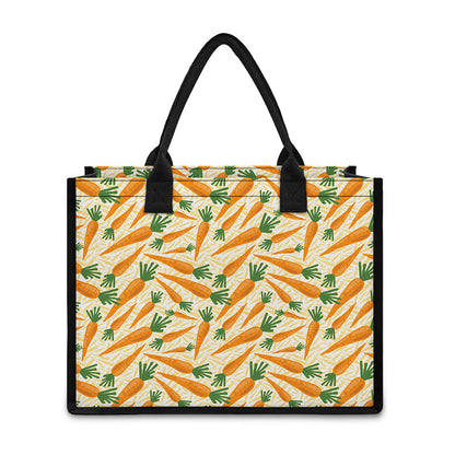 Orange Carrot Pattern Print Canvas Tote Bag