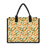 Orange Carrot Pattern Print Canvas Tote Bag