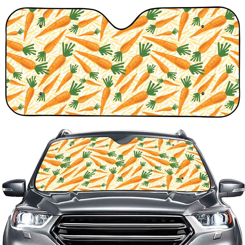 Orange Carrot Pattern Print Car Windshield Sun Shade