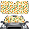 Orange Carrot Pattern Print Car Windshield Sun Shade