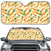 Orange Carrot Pattern Print Car Windshield Sun Shade