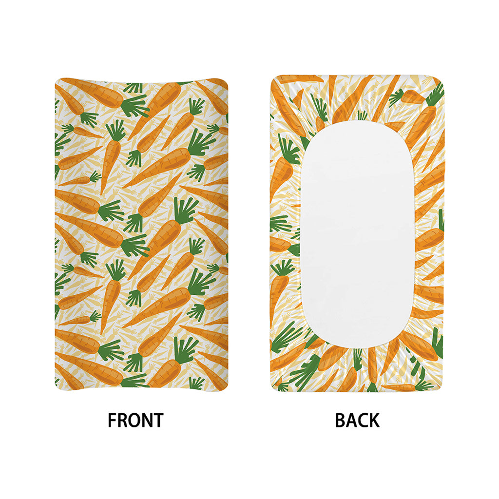 Orange Carrot Pattern Print Changing Pad Cover