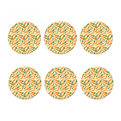 Orange Carrot Pattern Print Coaster Set