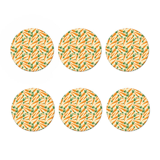 Orange Carrot Pattern Print Coaster Set