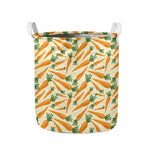 Orange Carrot Pattern Print Collapsible Laundry Basket