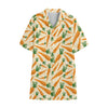 Orange Carrot Pattern Print Cotton Hawaiian Shirt