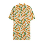 Orange Carrot Pattern Print Cotton Hawaiian Shirt