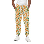 Orange Carrot Pattern Print Cotton Pants