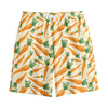 Orange Carrot Pattern Print Cotton Shorts