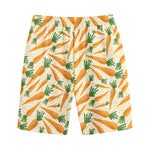 Orange Carrot Pattern Print Cotton Shorts