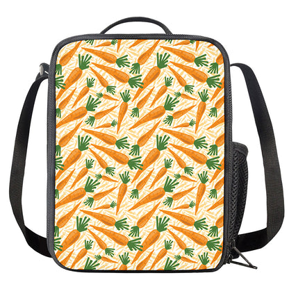 Orange Carrot Pattern Print Crossbody Lunch Bag