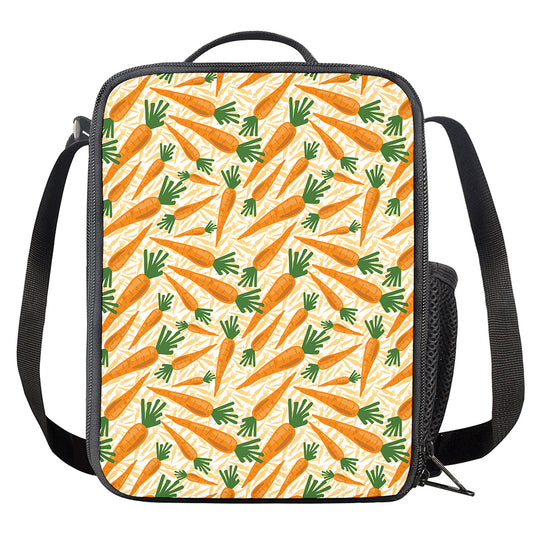 Orange Carrot Pattern Print Crossbody Lunch Bag