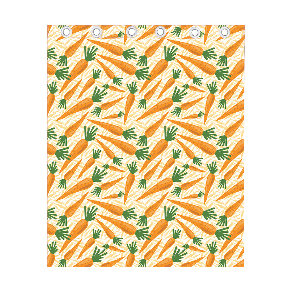 Orange Carrot Pattern Print Curtain