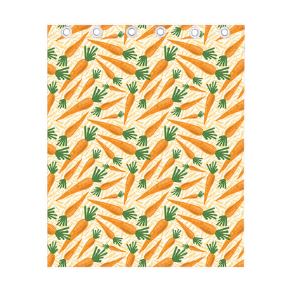 Orange Carrot Pattern Print Curtain