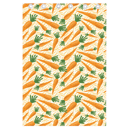 Orange Carrot Pattern Print Curtain